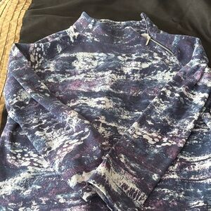 Chico's Blue, Purple and White Patterned Zip-Up Jacket and Leggings